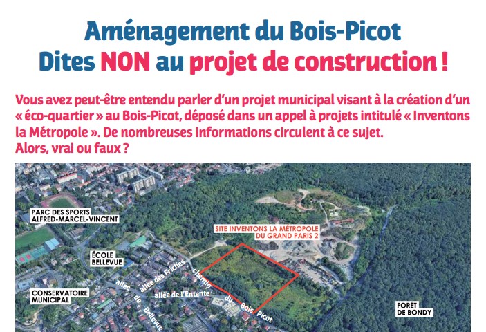 Aménagement du Bois-Picot : Non au projet de construction !